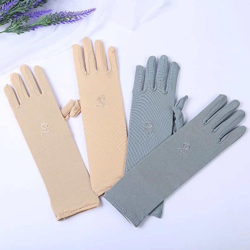 Летние однотонные перчатки среднего размера 1 пара солнцезащитных перчаток