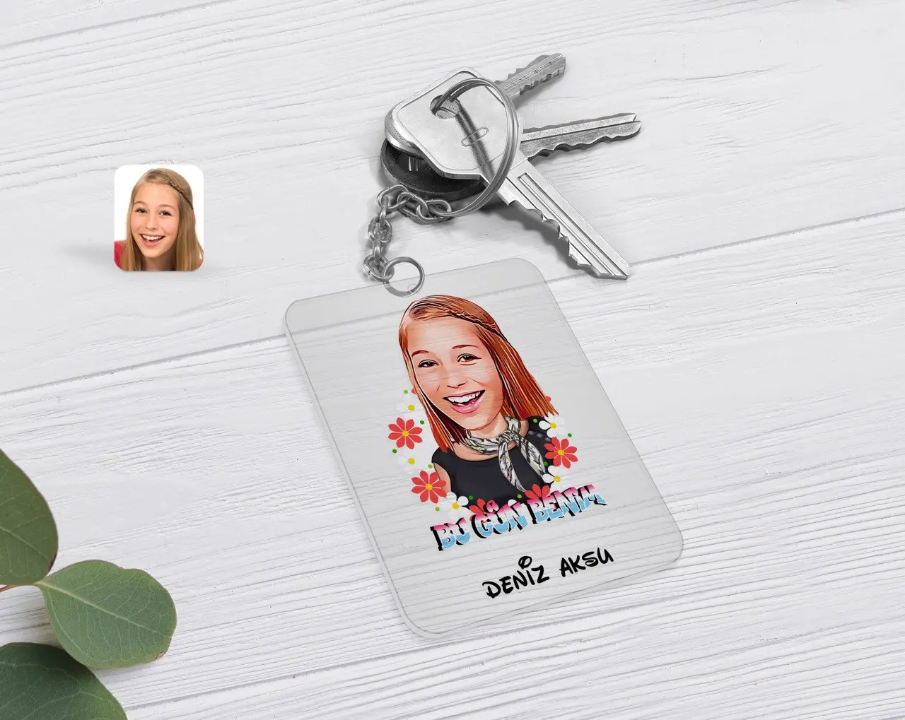 

Personalized 8 March Today My Caricature Of Transparent Plexiglass Anahtarlık-1