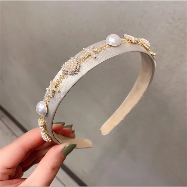 

Hairbands female wild starfish pearl headband outing girl net red press hair