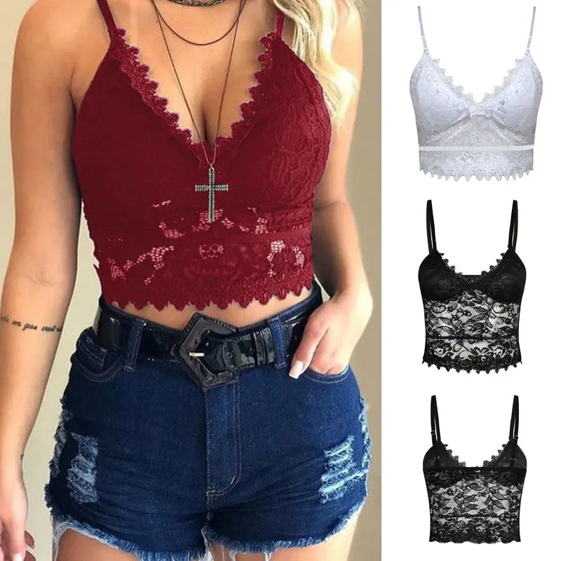 

2021 Sexy Lingerie Underwear Lenceria Women's Bralette Bralet Lace Bra Bustier Crop Top Plus Size Ladies Camisole Cami Vest Tank