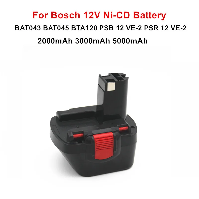 1 шт. 5000 мАч 12 в Nicd BAT043 аккумуляторная батарея для BOSCH GSR VE 2 GSB PSB BAT045 BTA120