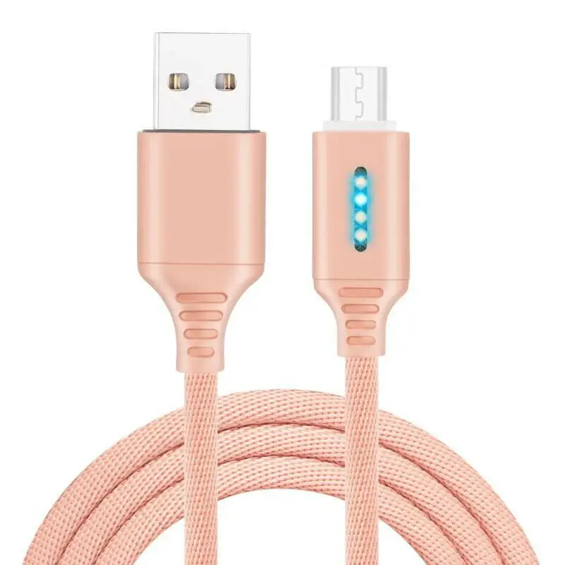 Android pink Мобильный телефон данных быстрый заряд кабеля умной защиты powerrat мобильный телефон ткацкая пряжа кабель передачи данных для аndroid полная автоматическая мощность - Цвет: Android pink