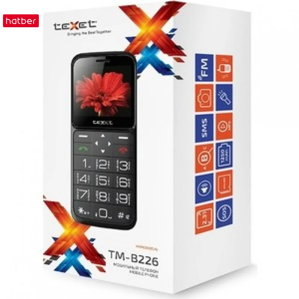 Мобильный телефон TeXet TM B226 черный красный|Смартфоны| |