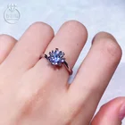 Распродажа, дизайн в виде снежинки, 1CT, кольцо из настоящего муассанита, цвет D, серебро 925 пробы, для женских свадебных бриллиантовых колец