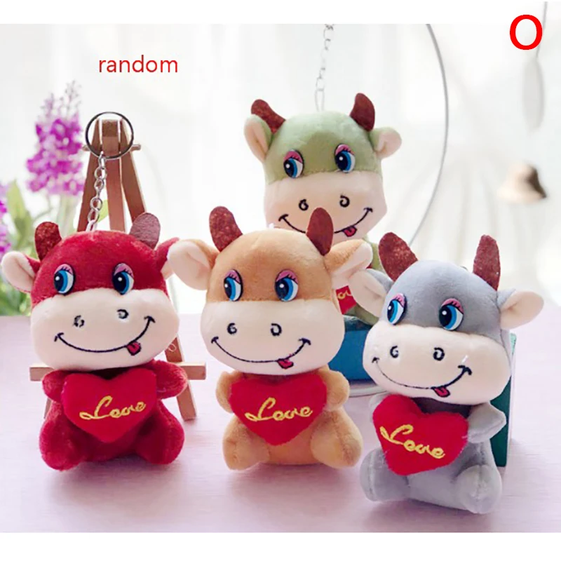 

2021 New Year Chinese Zodiac Ox Cattle Plush Toys Red Milk Cow Mascot Plush Doll Stuffed For Children Kids Birthday Gift