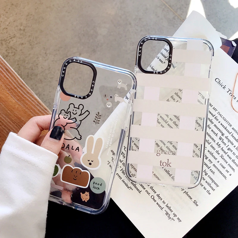 Cute Lion Colorful Bumper Phone Case for iPhone 11 Pro XS Max XR X 7 8 Plus Soft TPU Transparent Holder Stand Back Cover Coques |