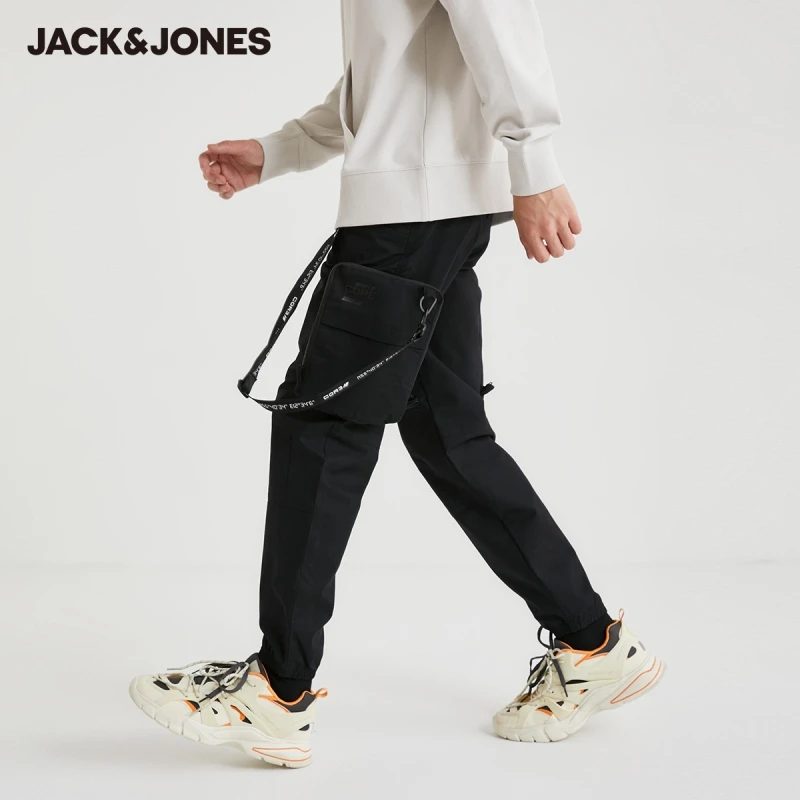 

JackJones Для мужчин черный с принтом букв тканые уличная Повседневное брюки карго | 220314044