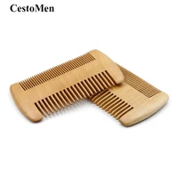 cestomen double side wooden beard comb wood comb anti static beard massage moustache comb fine coarse teeth wooden pocket comb