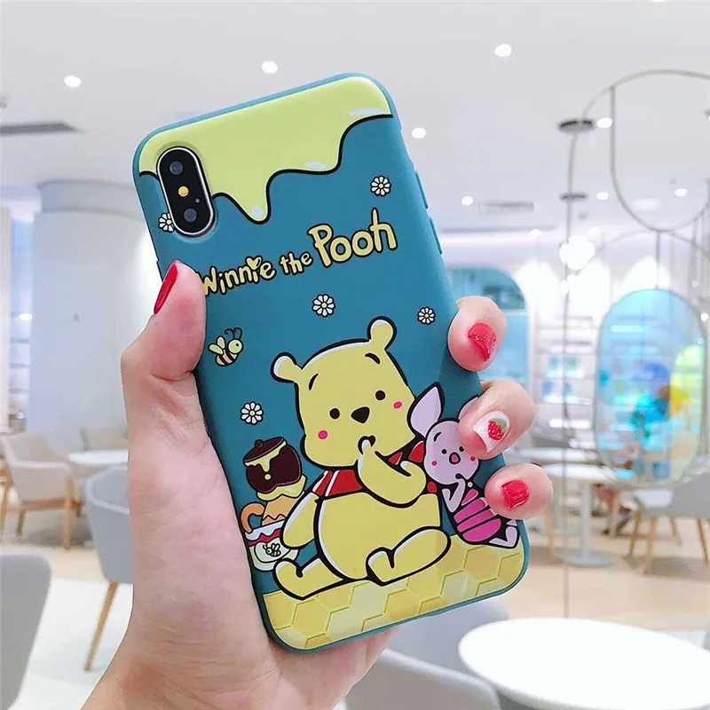 Медвежонок пух чехол для телефона s для iphone 6 6S 7 8 Plus X XS MAX XR 11 Pro MAX милый мультяшный Мягкий ТПУ силиконовый чехол
