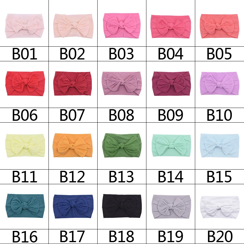 

Newborn Toddler Baby Girls Solid Bow Knot Turban Headband Headwear Soft Elastic Fabric Cute Princess Headband Hair Accessories
