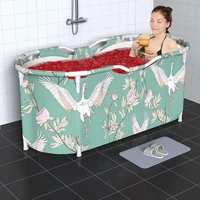 nordic style foldable bathtub portable waterproof thickened adult family spa bathtubs large size household bathing bucket