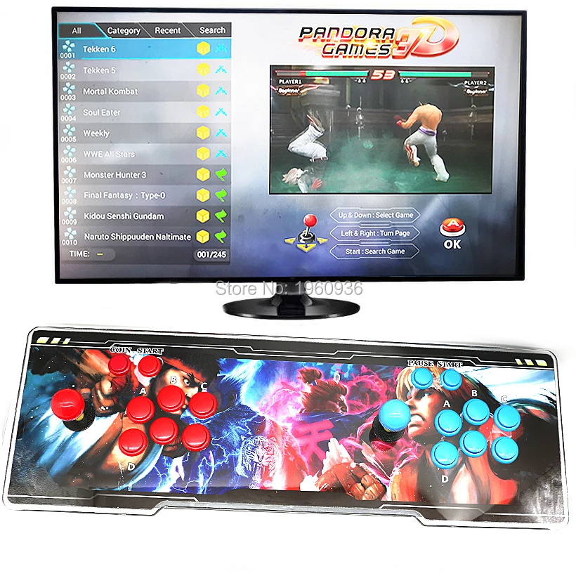 D Pandora 3D игровой рокер консоль аркадная игровая консоль 2323/2248 в 1 игровая доска MAME Джойстик контроллер может добавить больше игр - Цвет: D