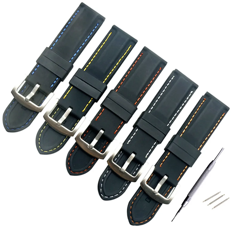 Ремешок резиновый универсальный для часов водонепроницаемый силиконовый