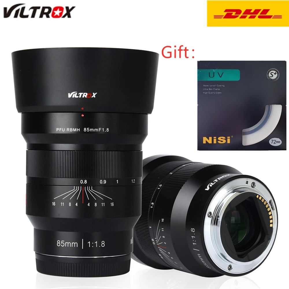 VILTROX 85 мм f/1 8 Полнокадровый ручной объектив с фиксированным фокусом F1.8 для камеры