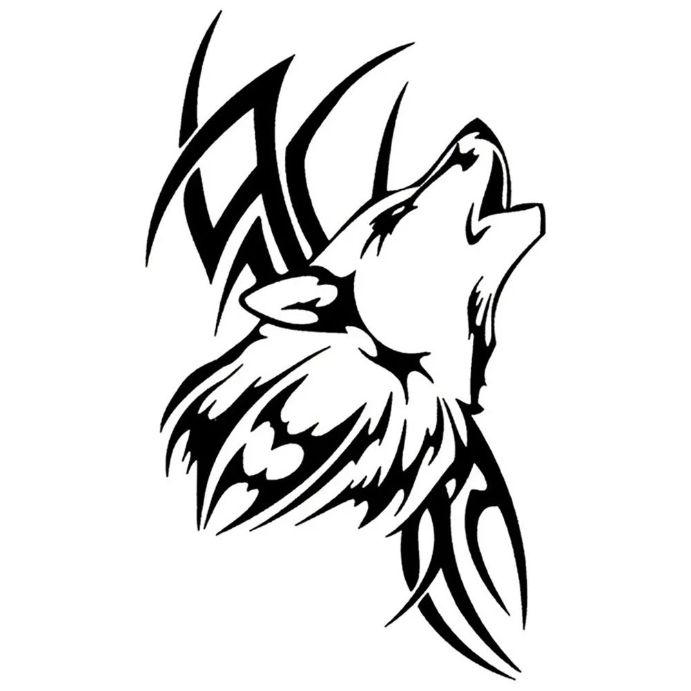 

Hot Funny Waterproof Tattoo Wolf Car Sticker Motorcycle KK Vinyl Decals Art Pattern PVC 15cm X 9cm