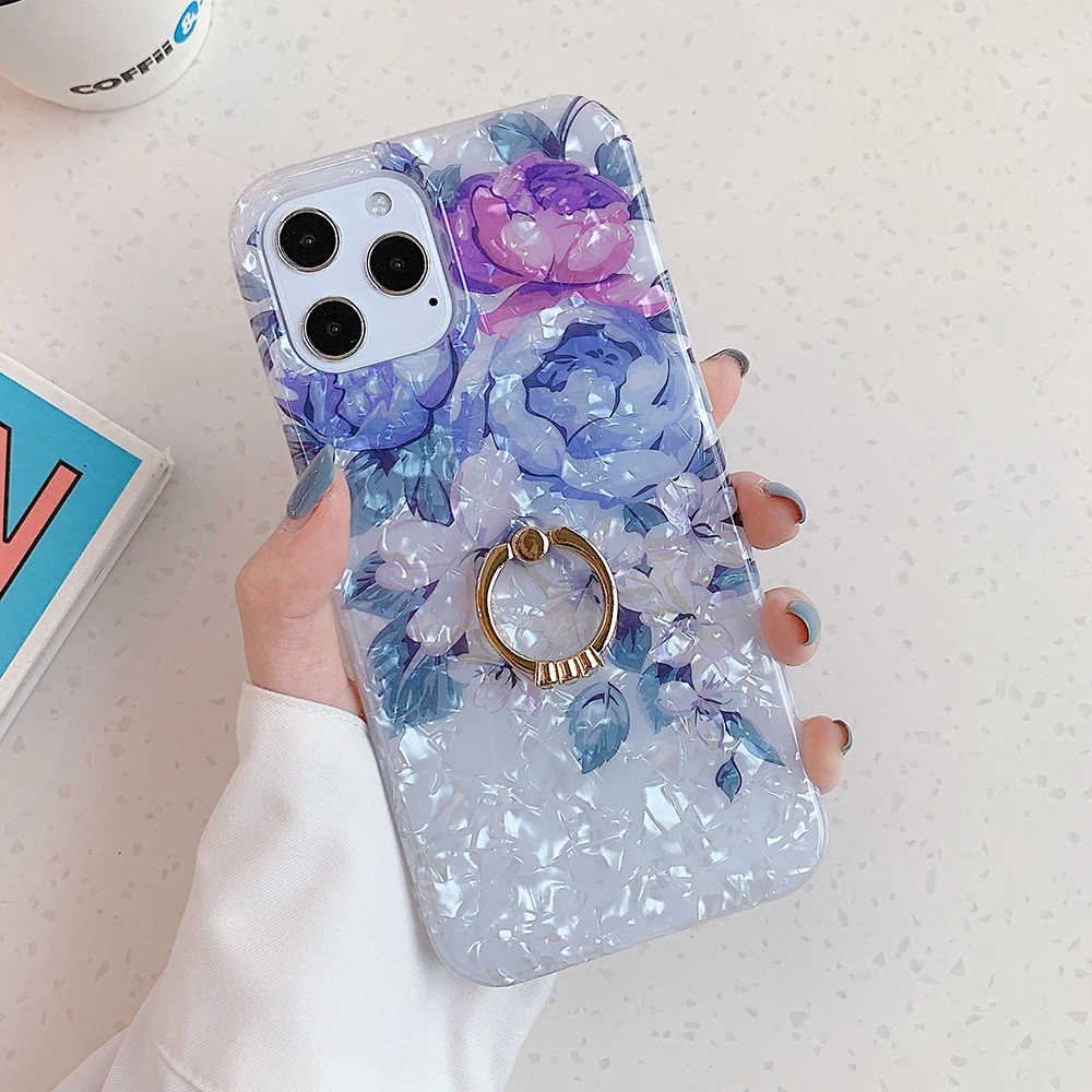 Чехол для телефона LOVECOM с цветочным рисунком iPhone 11 Pro Max 12 XR XS 6 6S 7 8 Plus мягкий чехол