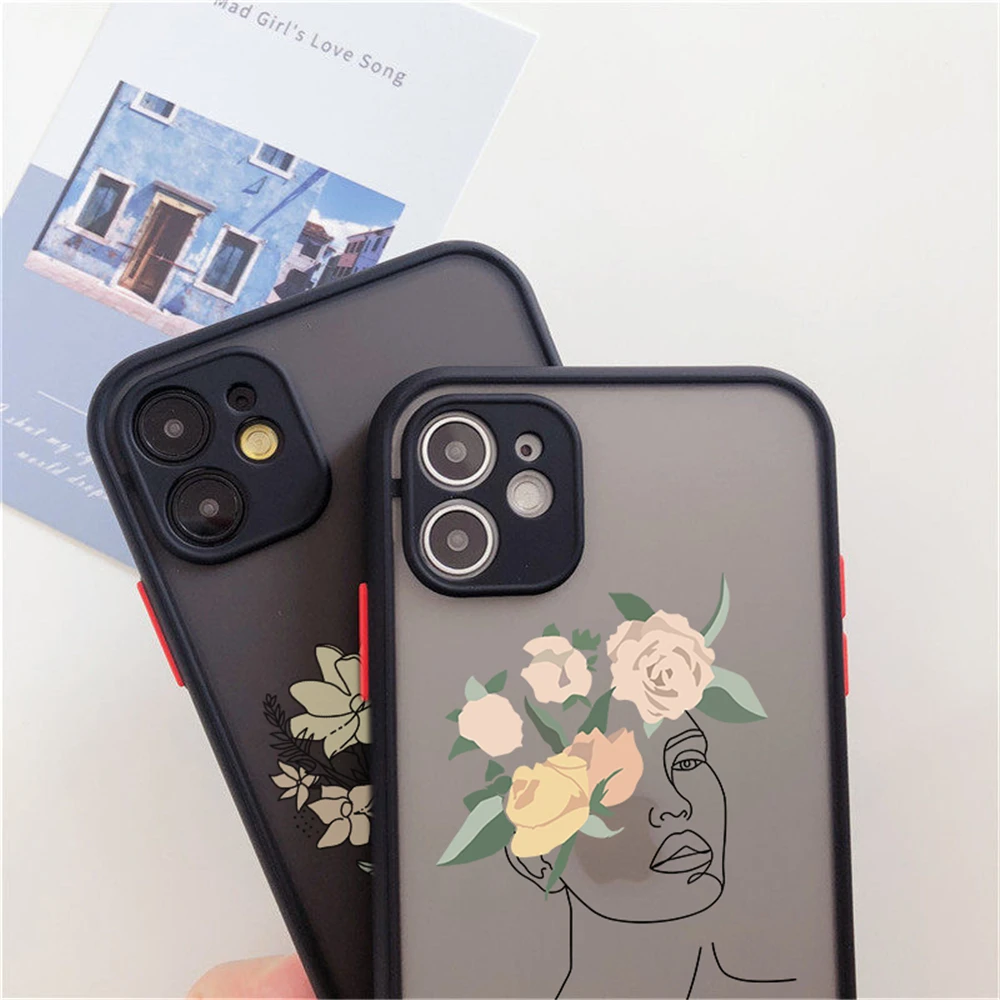

moskado Vintage Flower Girl Camera Protection Phone Cover For iPhone 12 Mini 11 Pro Max X XR XS Max 7 8 7Plus Hard PC Back Case
