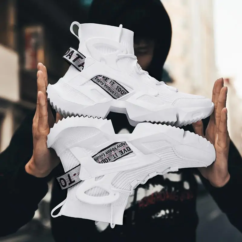 

Popular Shoes for Men Sneakers Casual Men Sock Shoes Breathable Masculino Adulto High Top Man Trainers Zapatos Hombre Sapatos