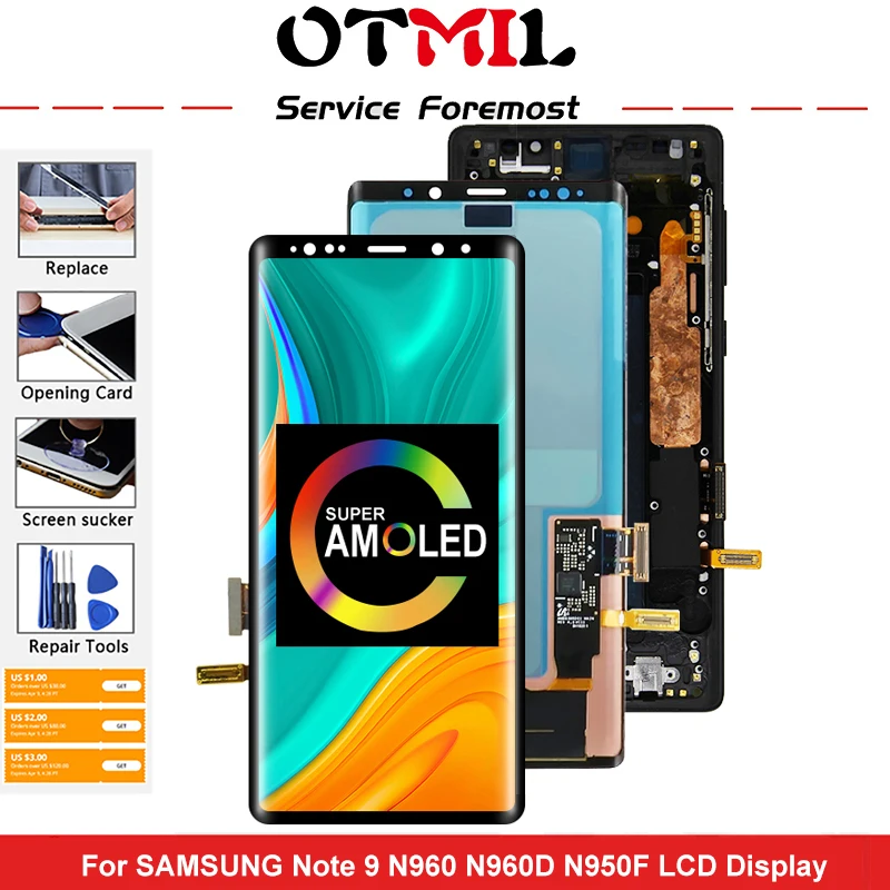 Дисплейный модуль для SAMSUNG Galaxy Note 9 6 4 дюйма AMOLED с рамкой/без рамки | Мобильные