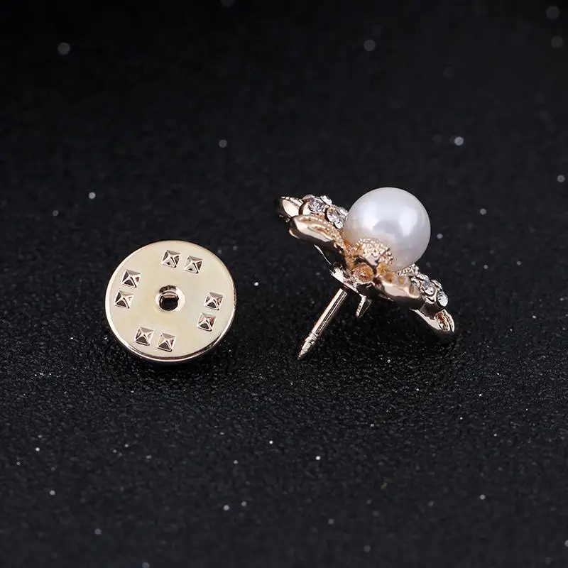 Appealing Adorable Simulated Pearl Small Flower Rhinestone Silver-color Brooches for Women Brooch Pins Jewelry | Украшения и