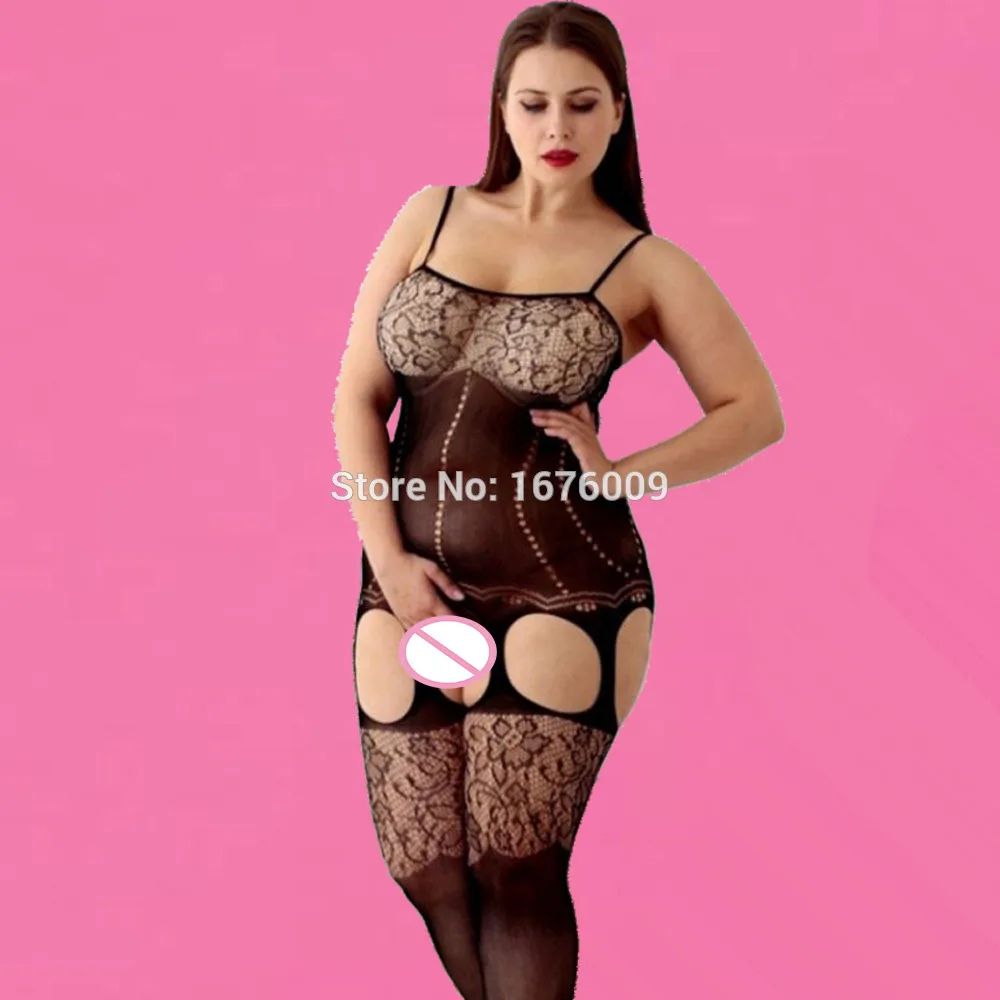 Сексуальные боди-чулки Женская сетка с открытой паховой областью комбинезон в