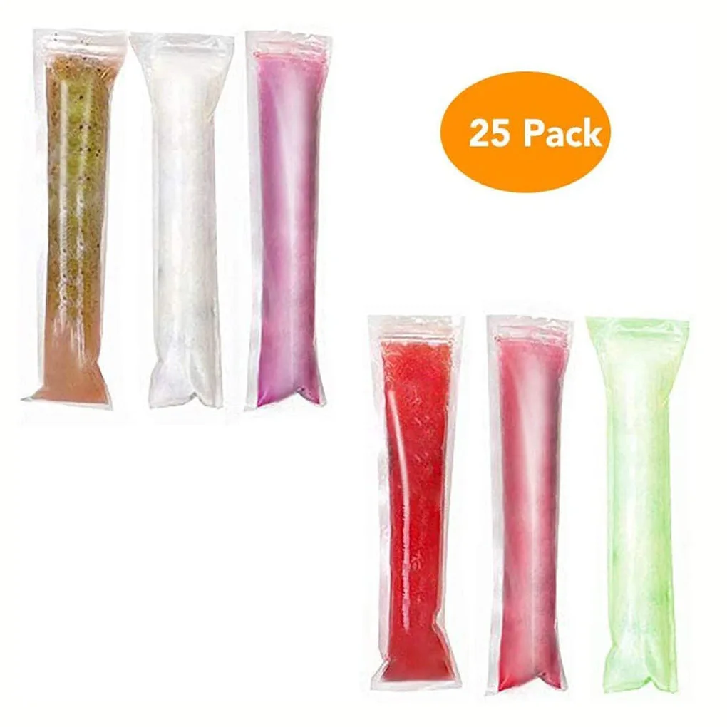 

Durable 20pcs PE Ice Pop Pounch Diy Disposable Ice Cream Mold Bag Sealed Freezer Tube Stick Pocket