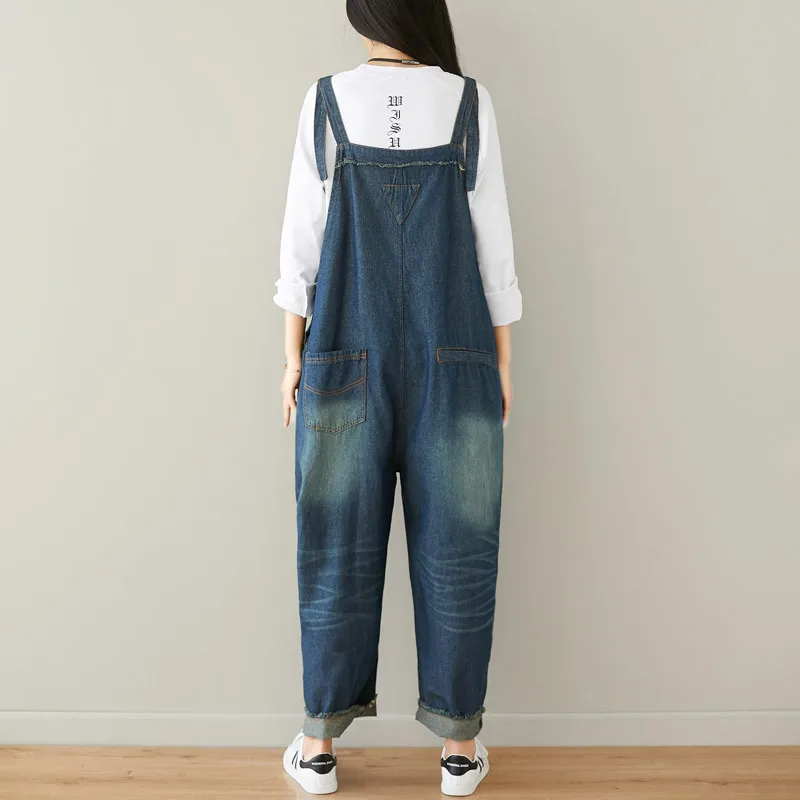 Комбинезон женский свободный с карманами в стиле ретро 2019 |