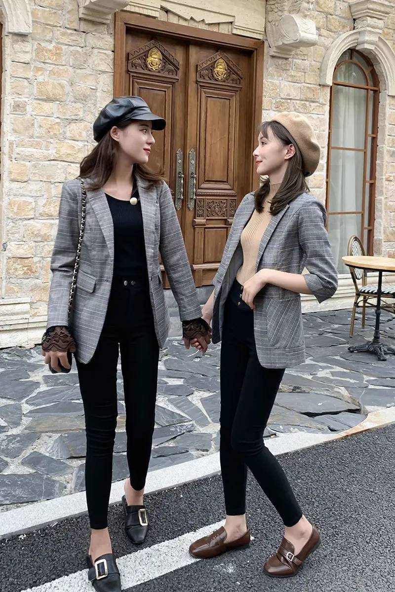 

Women Blazers and Jackets English Style Women Suit Autumn New Korean Fashion Shows Temperament Professional Commuter Suit