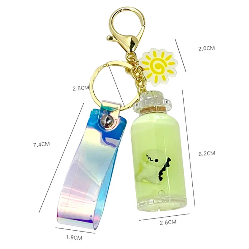 Горячий движущийся брелок с жидкостью милый динозавр зыбучие пески брелоки в