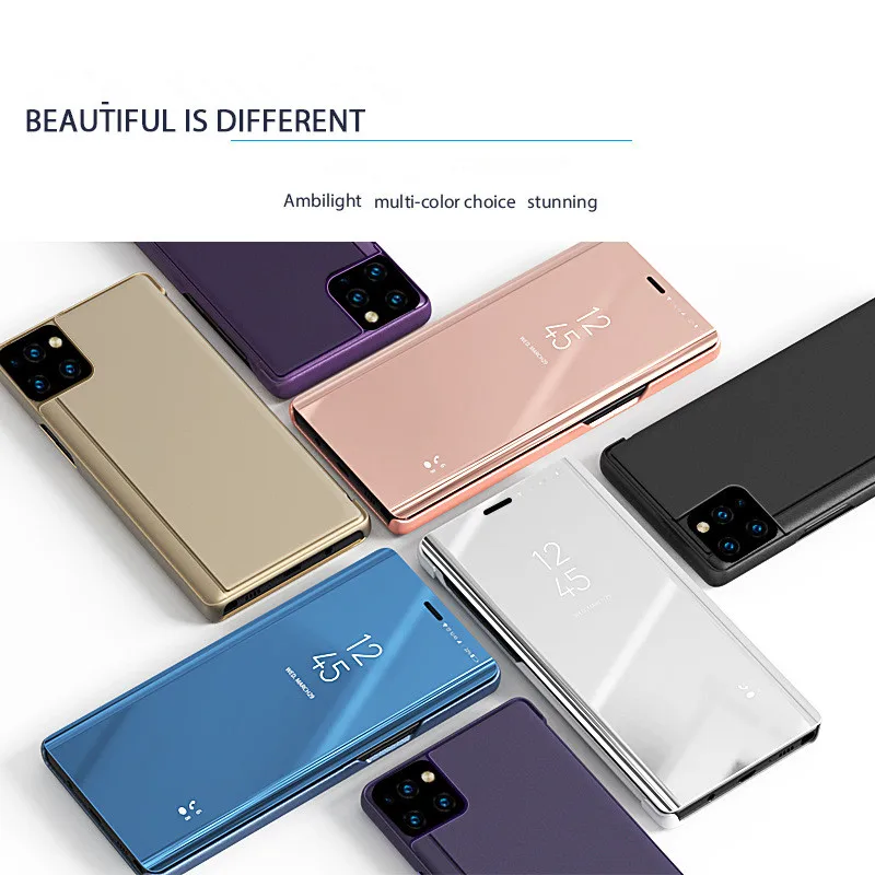 100 шт./лот зеркальный флип-чехол для телефона iPhone 11 Pro Max XR XS X 7 8 6 6S Plus SE2 SE 2