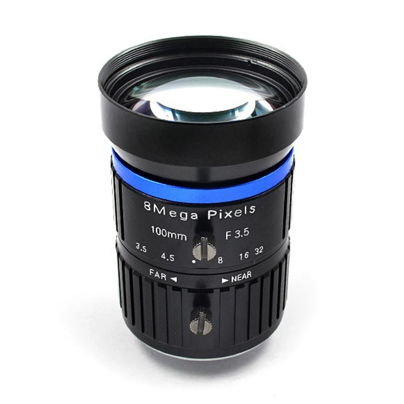 

100mm 8MP Industrial Lens Manual Iris Lens C Mount 1 Inch Machine Vision Lens CCTV LENS Camera Accessories