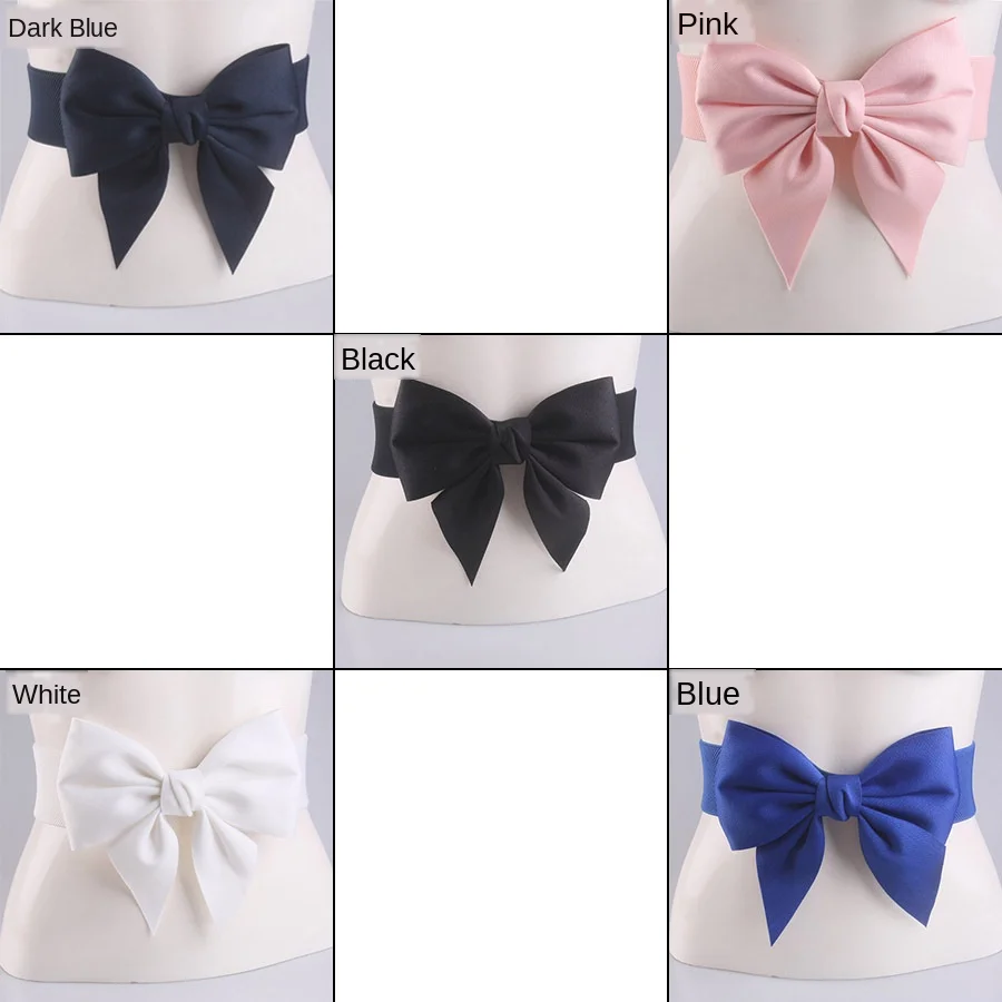 Женский эластичный пояс с бантом и широким ремнем подходит к платьям рубашкам