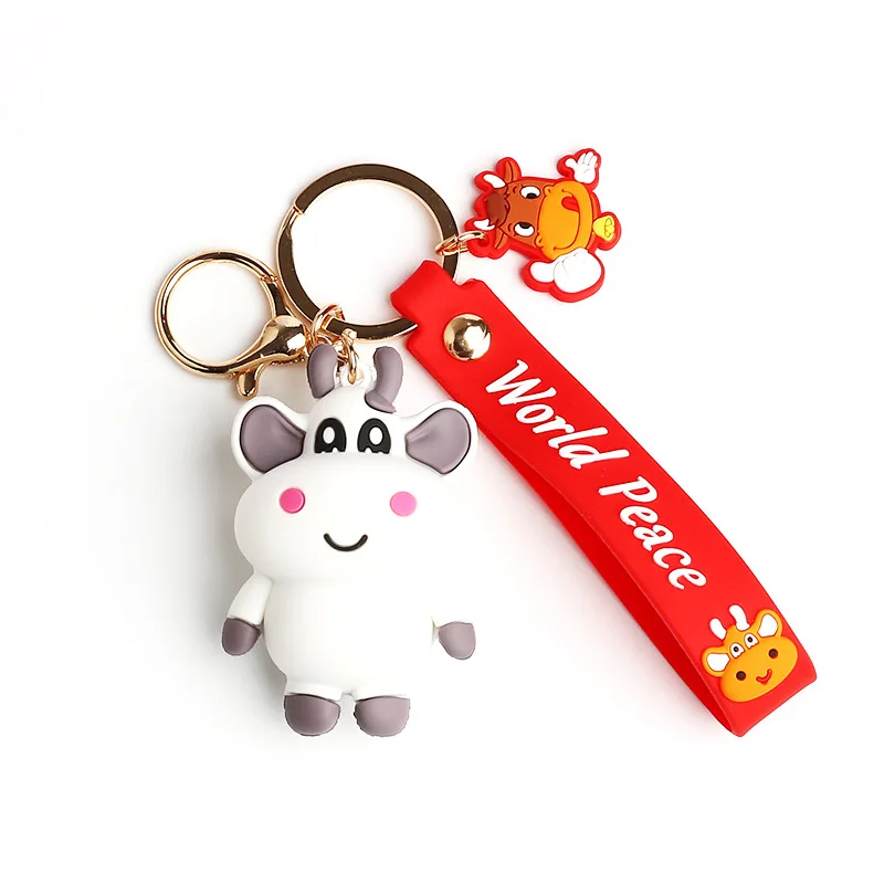 

Lucky Cow Doll Keychain Lovely Cartoon Dairy Lovers Car Key Chain Girl Bag Pendant Accessories Keyring Lovers Holiday Gifts 2021
