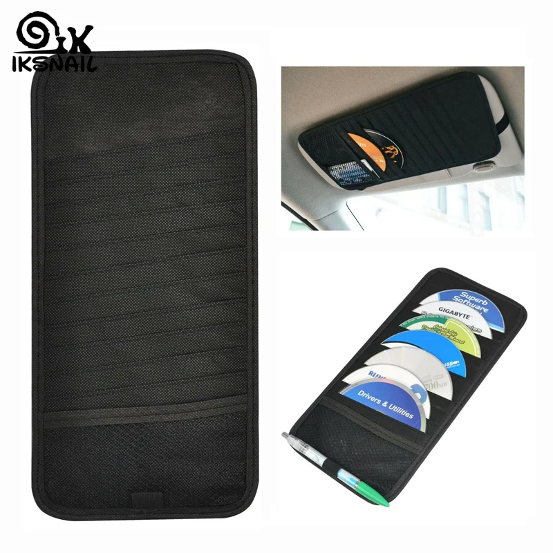 IKSNAIL автомобильный козырек от солнца Органайзер компакт-дисков держатель