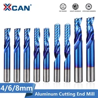 xcan carbide end mill 4 6 8mm shank single flute milling cutter for cutting aluminum copper cnc router bit