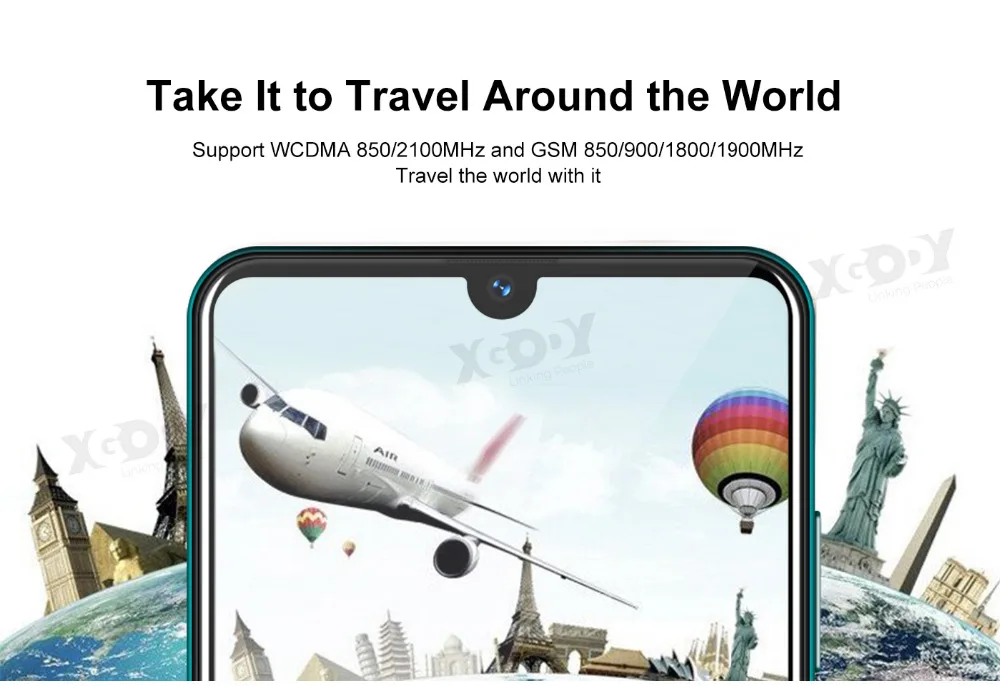 XGODY 3g мобильный телефон 9T 1GB 4GB 6,26 ''QHD экран MTK6580 четырехъядерный Android 9,0 капля полный экран 2800mAh смартфон