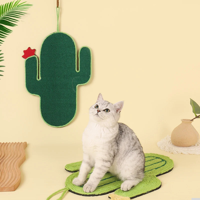 

Sisal Cat Cactus Scratch Mat Wall Hanging Scratching Board Furniture Protector Grinding Claw Cat Scratch Product