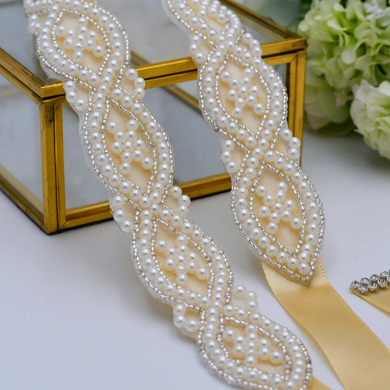

TRiXY S353 Charming Wedding Dress Belt Woman Prom Belt Party Dress Belt Pearls Beaded Bridal Belt Women Waist Belts Wedding Sash