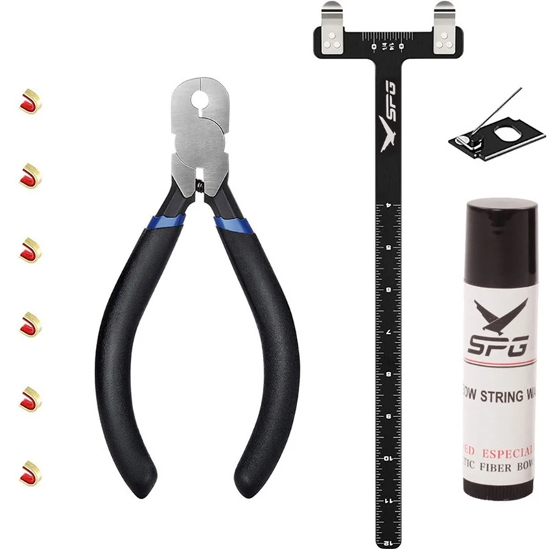

SPG Bow String Nocking Point Pliers Strings Nock Set T Shape Bow Square Ruler String Wax Rest Archery,Bow Accessories