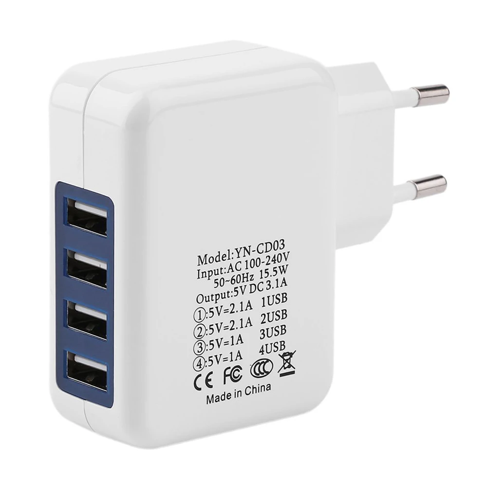 USB настенное зарядное устройство 5 в 3 А 4 порта usb зарядная станция адаптер питания
