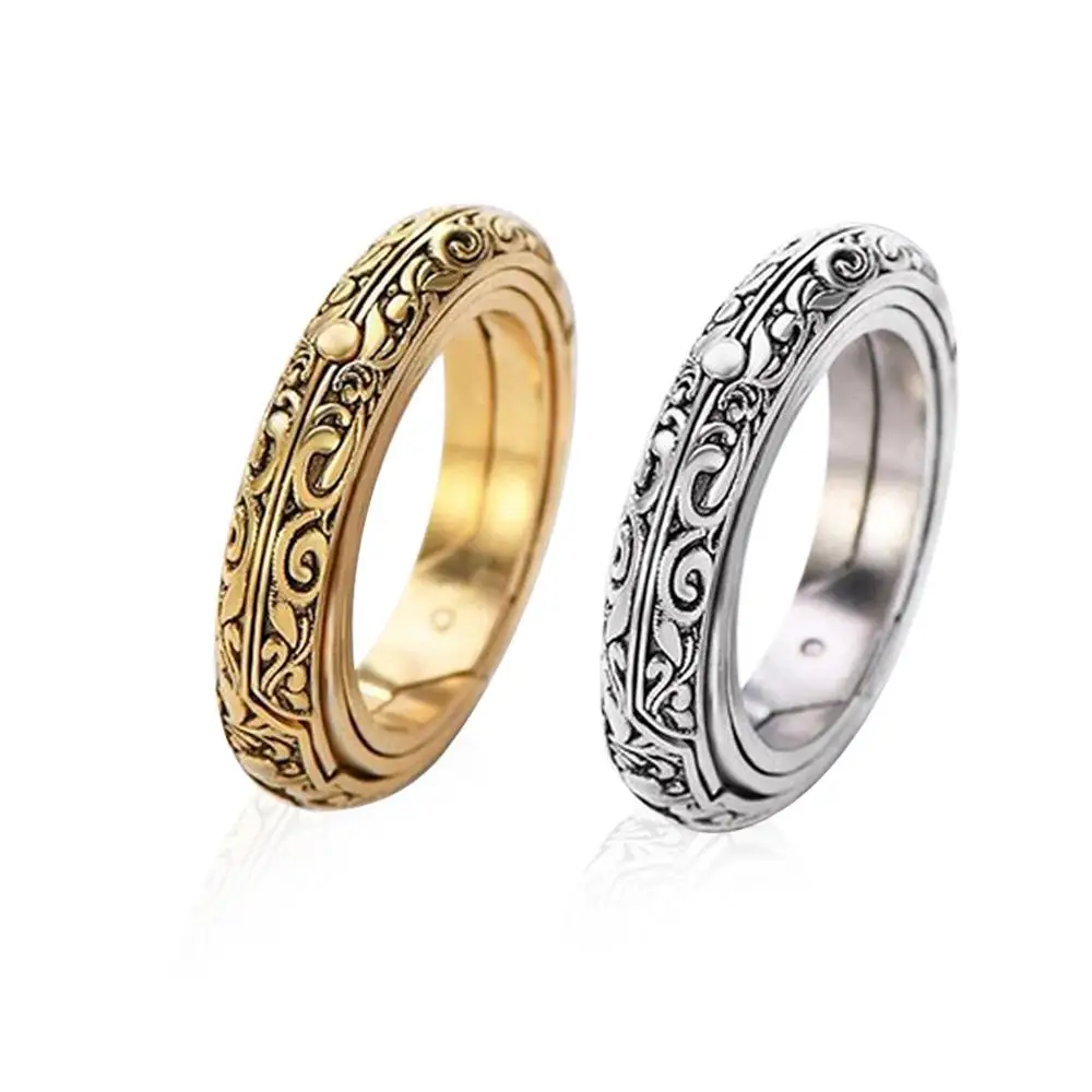 

Fashion Couple Ring Foldable Rings Carve Patterns Ornament Jewelry Astronomical Ring Ring Alloy Retro Gifts
