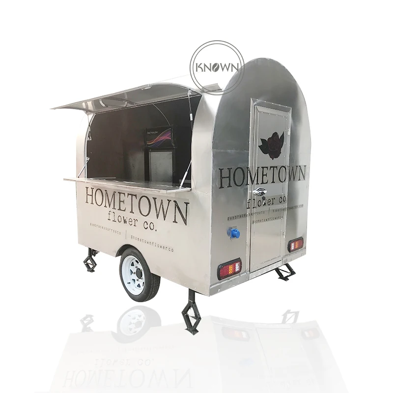 Коммерческий фургон из нержавеющей стали трейлер мобильная кухня хот дог пузырь