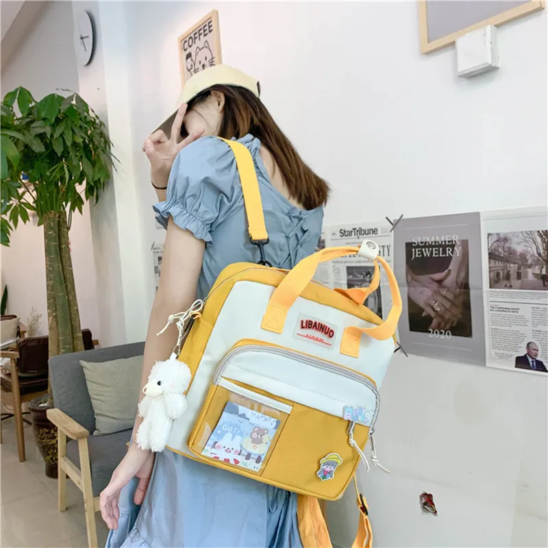 Студенческий рюкзак, новинка 2021, милый Японский водонепроницаемый рюкзак, корейский студенческий рюкзак для девушек, наплечный рюкзак, дор...