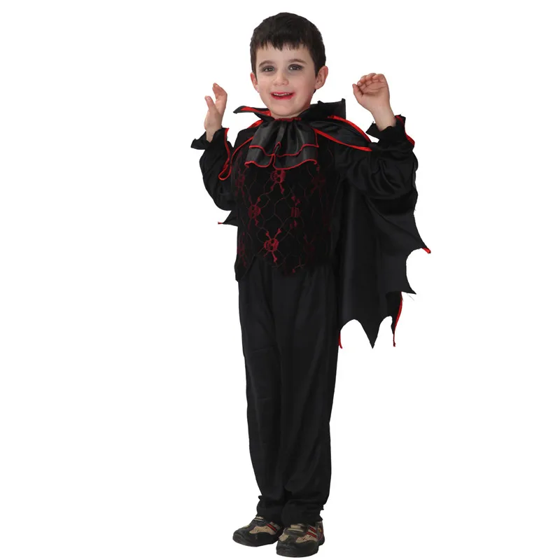 M-XL Boys Halloween Vampire Costume Kids Children Demon Bat Scary Cosplay Carnival Purim Masked Ball Masquerade Rave party dress |