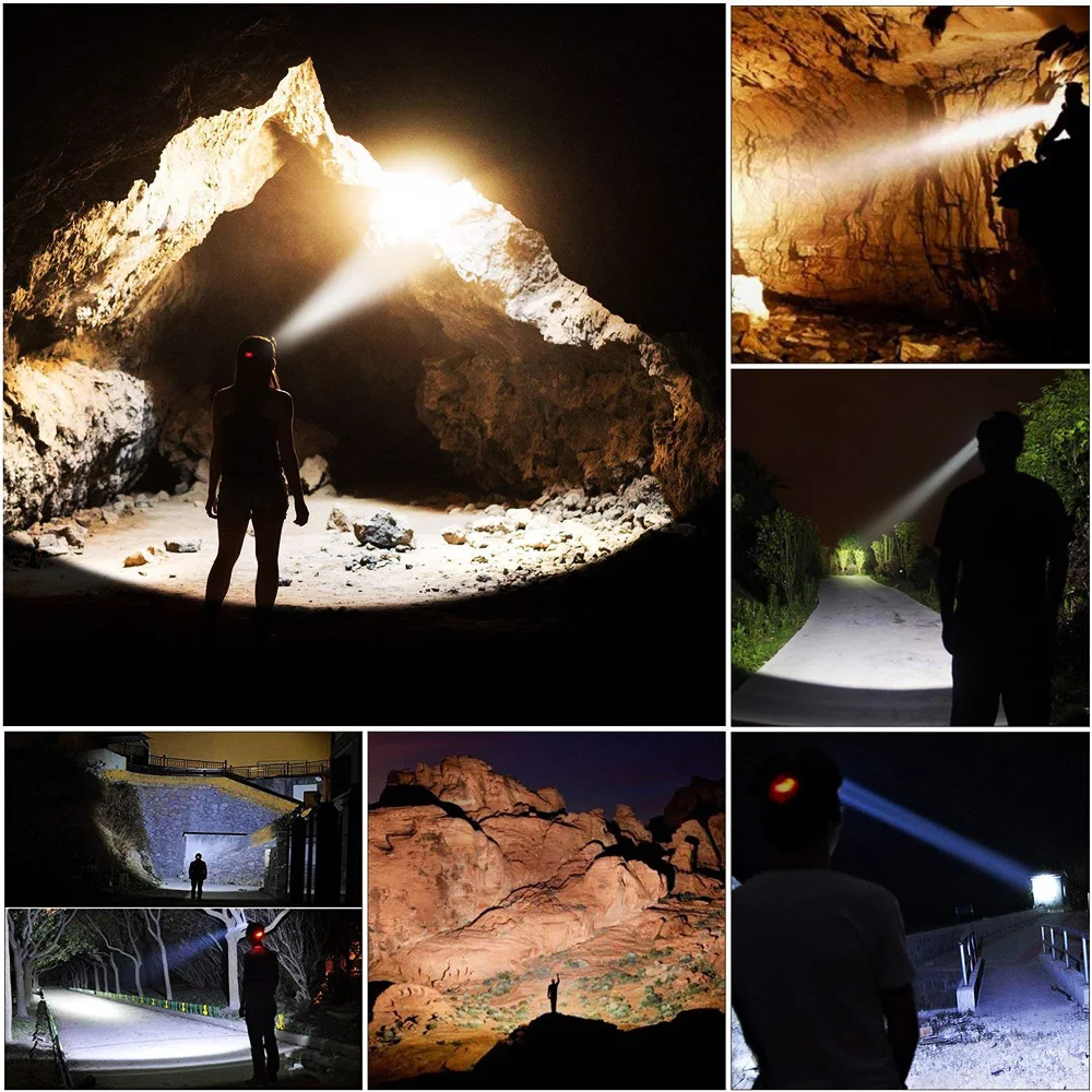 Дропшиппинг 18650 перезаряжаемые водонепроницаемые налобные фонарики фонарик T6