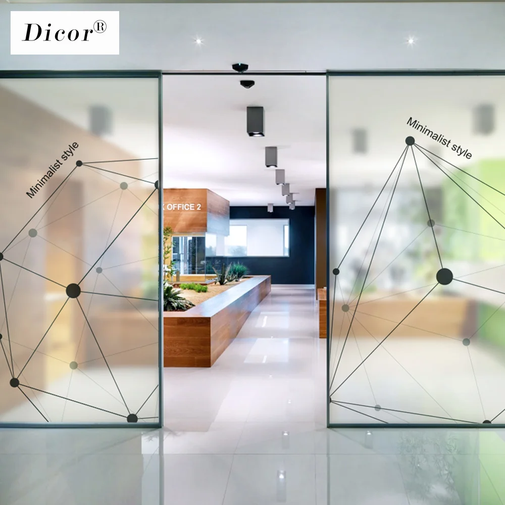 DICOR Window Film Frosted Privacy Glass Stickers Geometric Polygons Office Decor Door Cling | Дом и сад