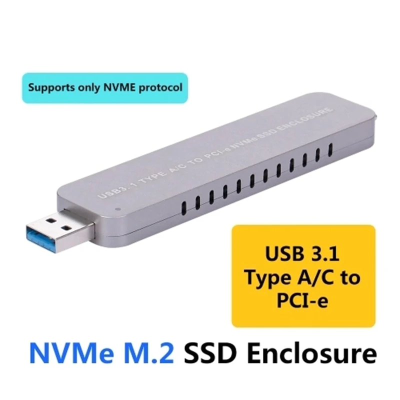 USB 3 1 тип A/C для PCI E NVMe M.2 SSD корпус адаптер карта портативный жесткий диск Корпус Plug