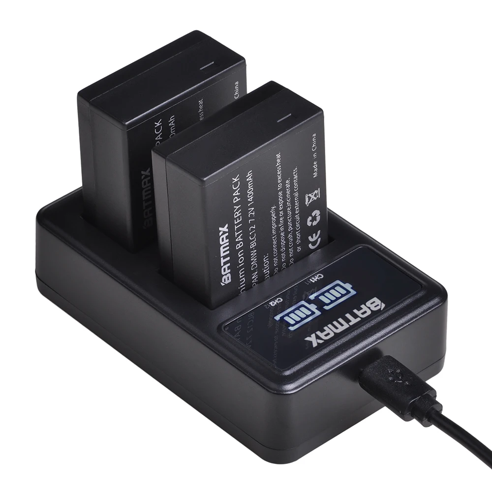Batmax DMW-BLC12 DMW BLC12E BLC12PP батарея+ светодиодный USB двойной зарядное устройство для Panasonic Lumix FZ1000, FZ200, FZ300, G5, G6, G7, GH2, DMC-GX8
