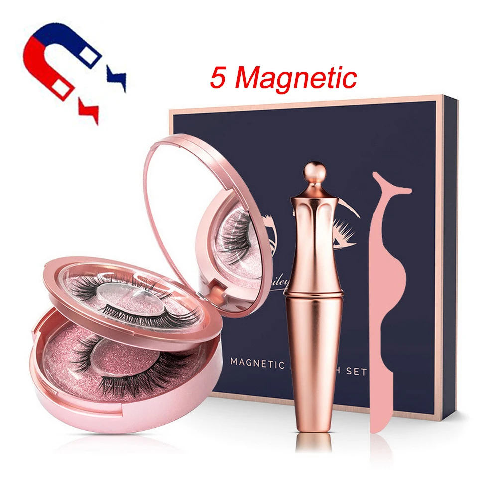 Дропшиппинг 5 Магнитный Набор накладных ресниц жидкая подводка для глаз и