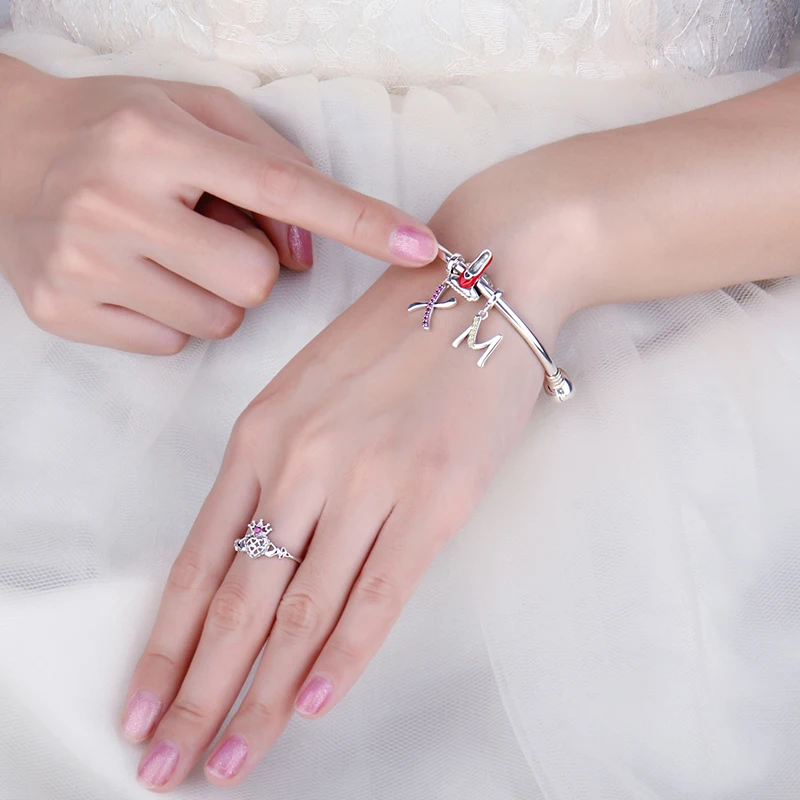 JewelryPalace красная эмалированная обувь 925 пробы серебро, очаровательный, подрходит к Браслеты подарки, чтобы вы могли сделать наилучший друг новые Модные украшения